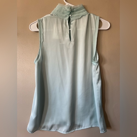 NWT Idem Ditto Seafoam Green Satin High Neck Tank/Blouse Sieze Small - Picture 9 of 11